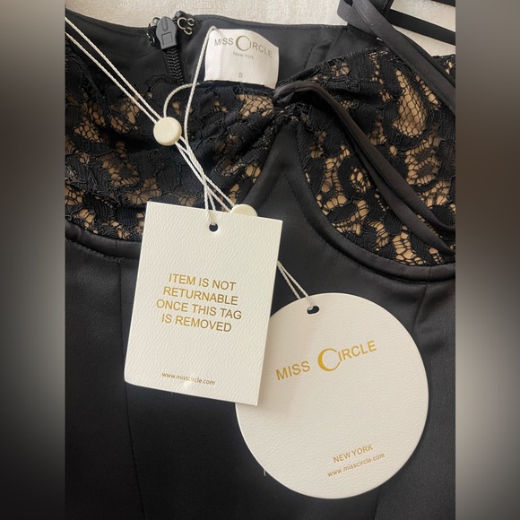 NWT Black Lace Satin Maxi Corset Dress - Picture 6 of 7